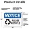 Signmission Please Recycle, 18 in W x Rectangle, Vinyl Decal OS-2PACK-NS-D-1218-L-16356 - alternate 2
